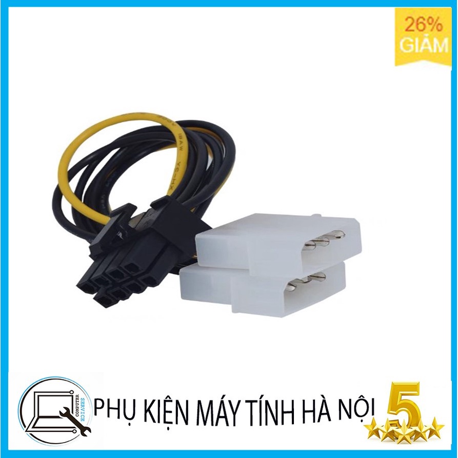 Cáp Nguồn 2 Molex ATA Sang 8 Pin Cho Card Đồ Họa VGA mới, loại tốt