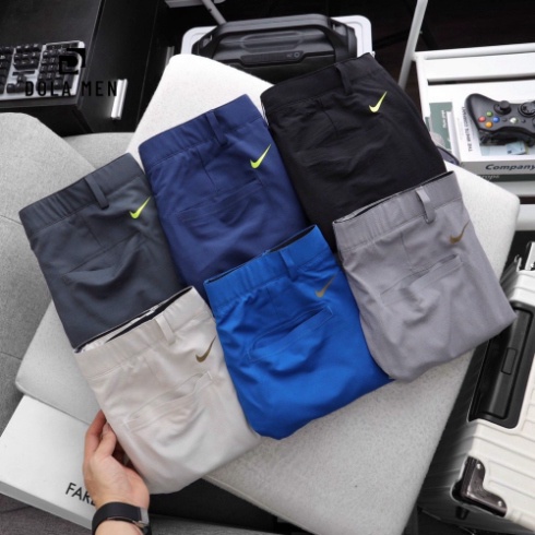 Quần Short Golf Nam NIKE vải hãng co giãn cao cấp Dolamen Full Nút Khắc Xịn Chuẩn Hãng