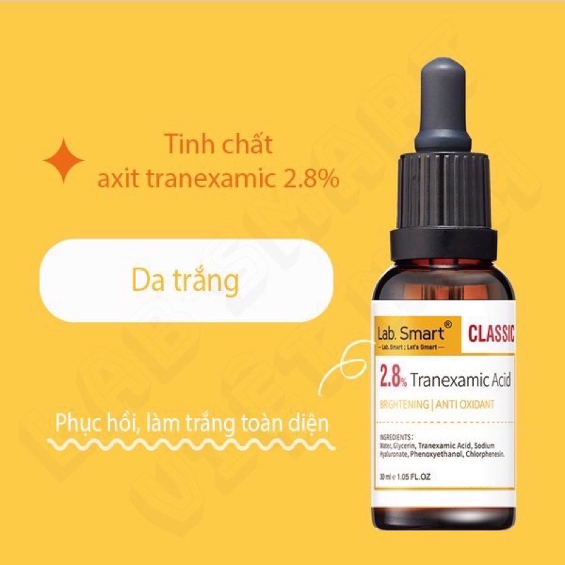 Tinh chất serum 2.8% Tranexamic Acid Lab Smart dưỡng trắng sáng da Dr Hsieh Lab Smart Đài Loan 30ml