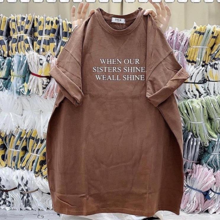 [Rẻ Vô Địch] Áo Thun 3158 Cotton Khô Form Rộng Nam Nữ Unisex In Chữ WHENOUR