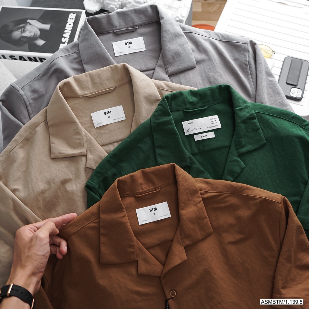 Áo sơ mi nam ngắn tay phong cách Hàn Quốc, chất vải Linen xịn, mặc siêu êm, form đẹp 180223