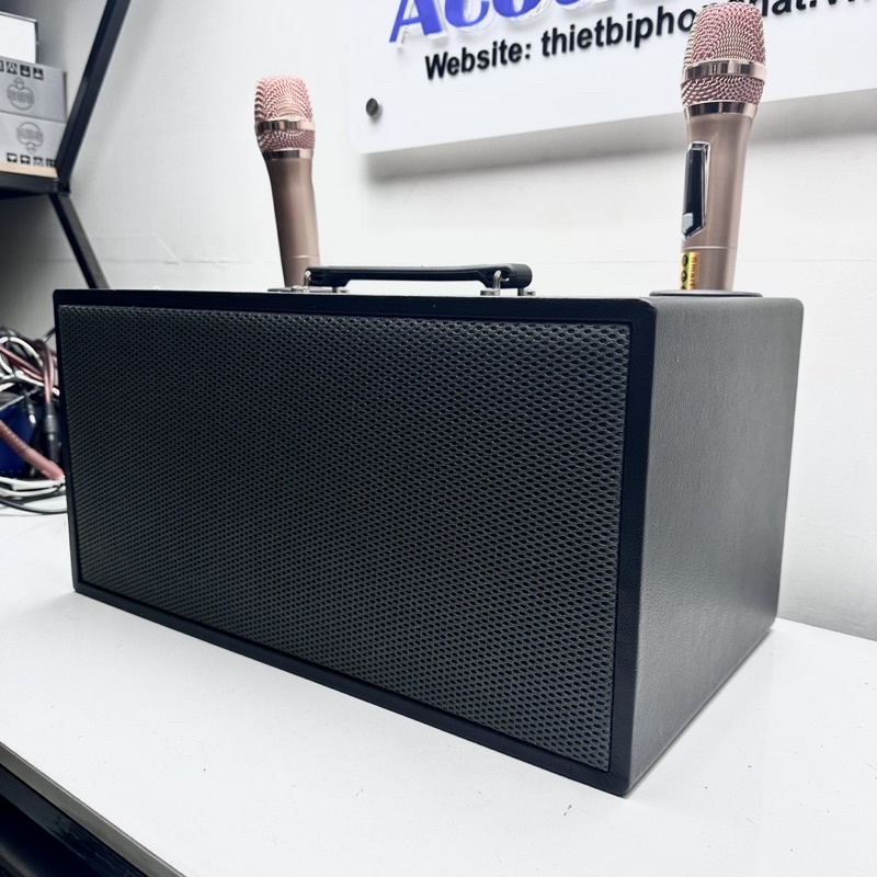 Vỏ thùng loa bass 16 có vách ngăn, lỗ cắm mic