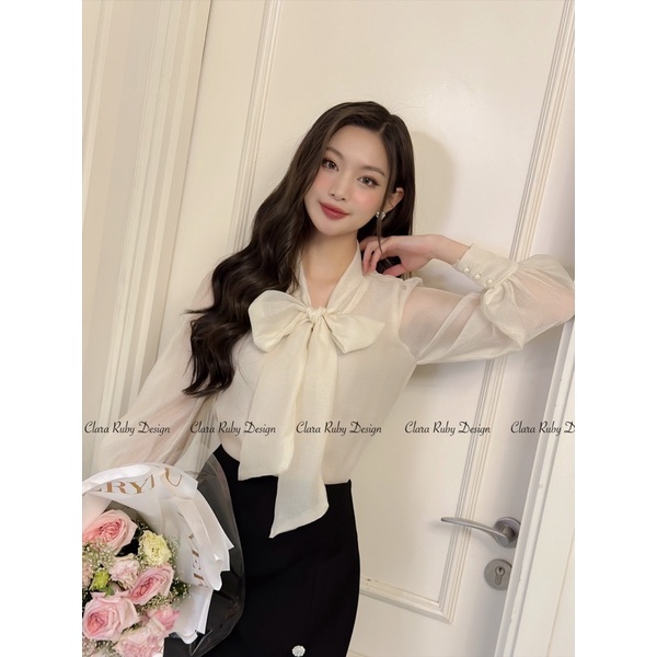Áo Tơ Libre (vải tơ không dặm) và quần váy - CLARA RUBY - CHÍNH HÃNG S/M/L