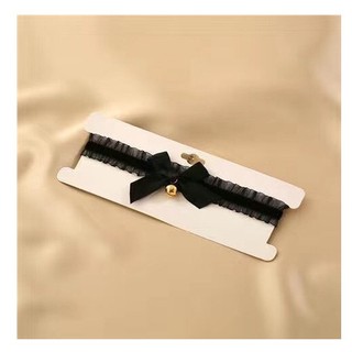 Choker Vòng cổ nơ ren chuông mèo đính nơ