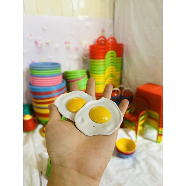 Combo 2 trứng ốp la đồ chơi - Đồ chơi nhựa - Đồ chơi ký cho bé