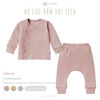 LE COON | Bộ Cúc Bấm Vạt Lệch | 0-9 tháng