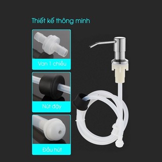 Bộ dây vòi bơm nước rửa chén bát tiện dụng. Bình xà bông gắn chậu rửa chén bát inox