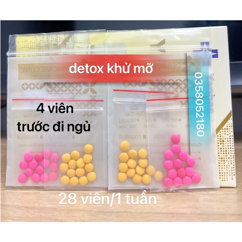 Viên detox vàng hồng khử mỡ, hỗ trợ giảm cân, giữ dáng