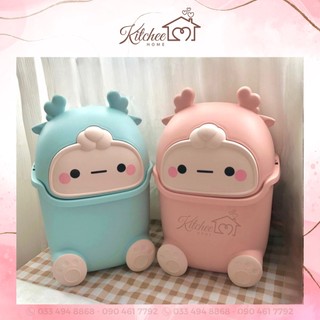 Thùng rác cute, thùng rác bé tiện dụng, nắp lật