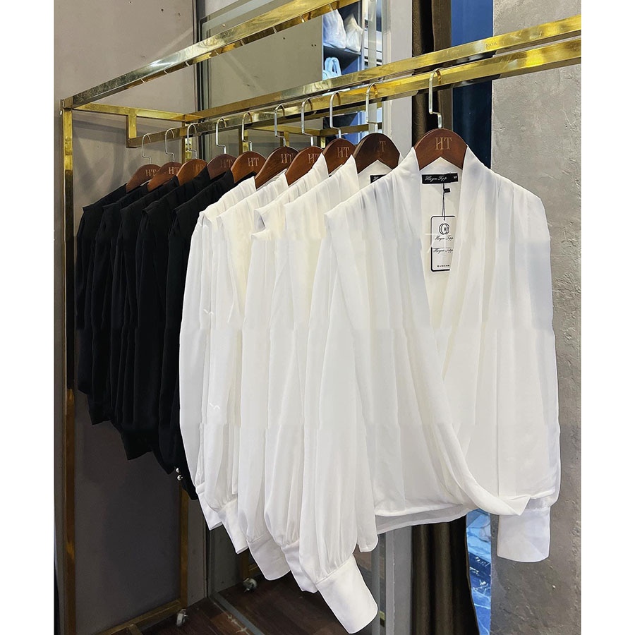 Áo Sơ Mi Kiểu Đắp Chéo Tay Dài Sang Chảnh AP006 - Lolla Fashion