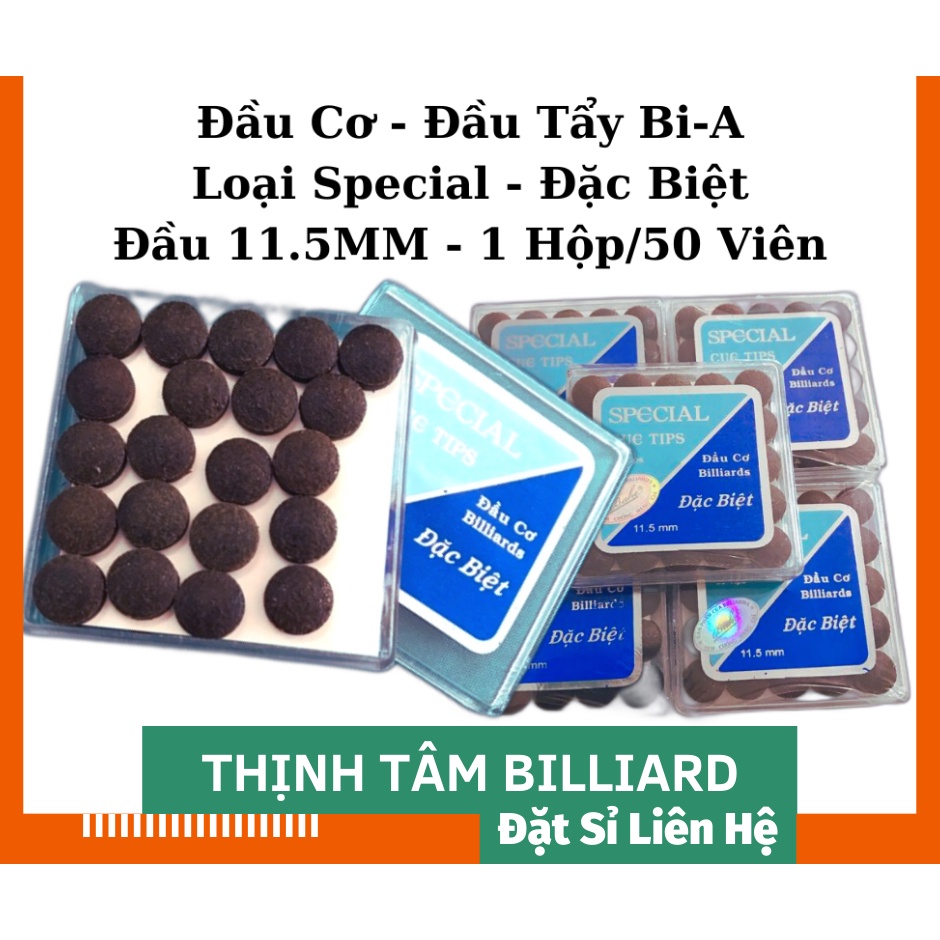 [THỊNH TÂM] Hộp 50 Đầu Cơ Bida Special - Đầu Tẩy Bi-A Đặc Biệt Chính Hãng [ Hộp ĐÀU CƠ Special ]