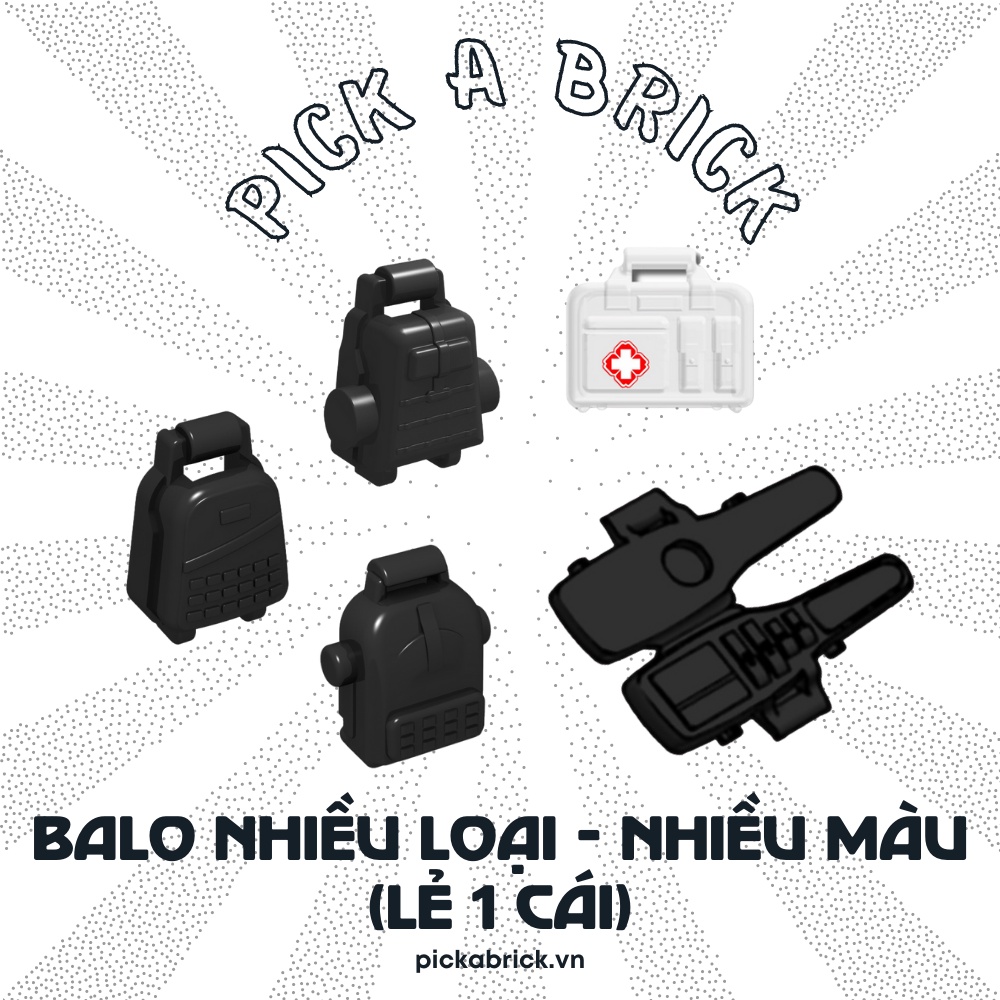 Balo lính SWAT (Lẻ 1 cái) - Đồ chơi lắp ráp Minifigures Phụ kiện nhân vật MOC lego Army đặc nhiệm quân sự quân đội