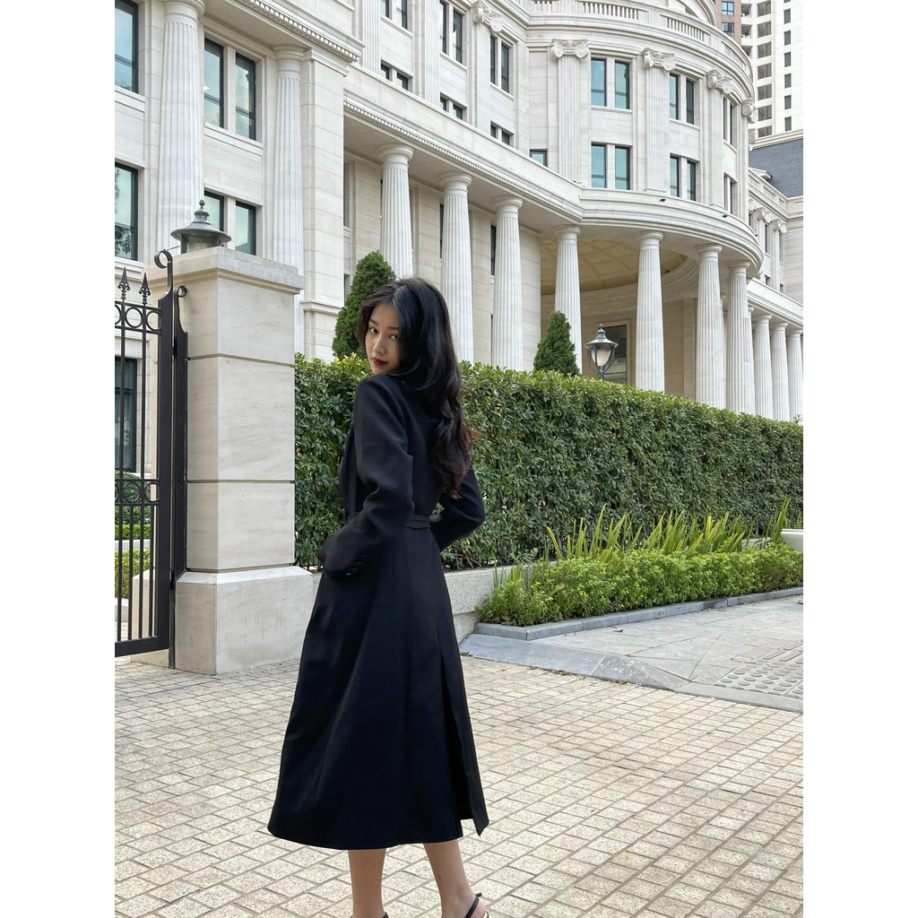 Măng tô SELINE OVERCOAT dáng dài cách điệu 1 vạt kèm đai