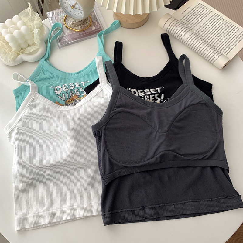 LANJIEXI Áo Croptop Hai Dây In Họa Tiết Thời Trang Quyến Rũ Cho Nữ