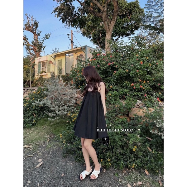 Luna Dress _ Váy dây babydoll linen 2 lớp  - 3 màu