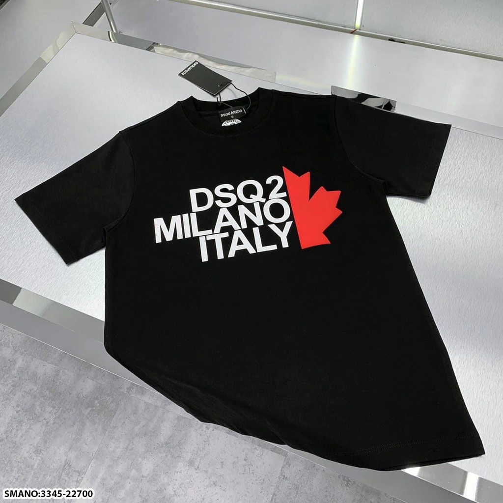 Áo Thun Cotton Nam DSQ Lá Phong Đỏ Siêu Thoáng Mát Mịn