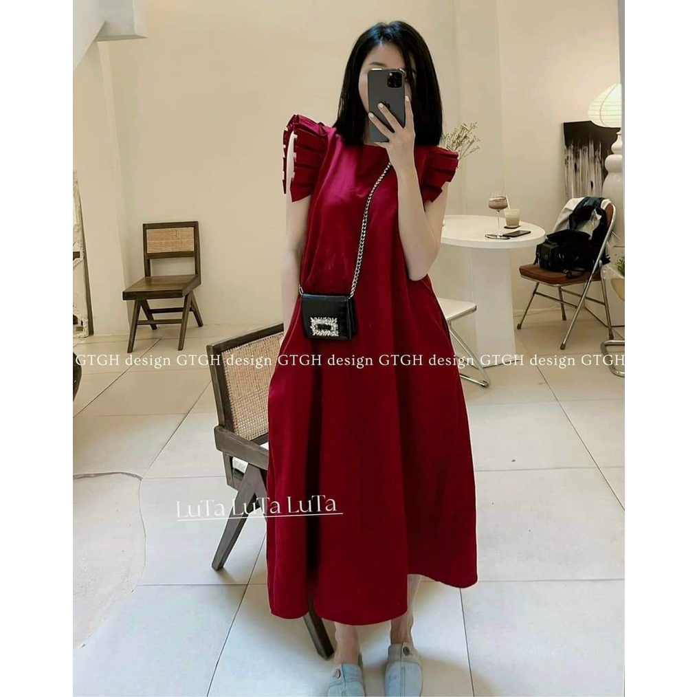 Váy bầu công sở mùa hè Shopdambau-MA1096 Đầm bầu thiết kế dự tiệc kết hợp sau sinh