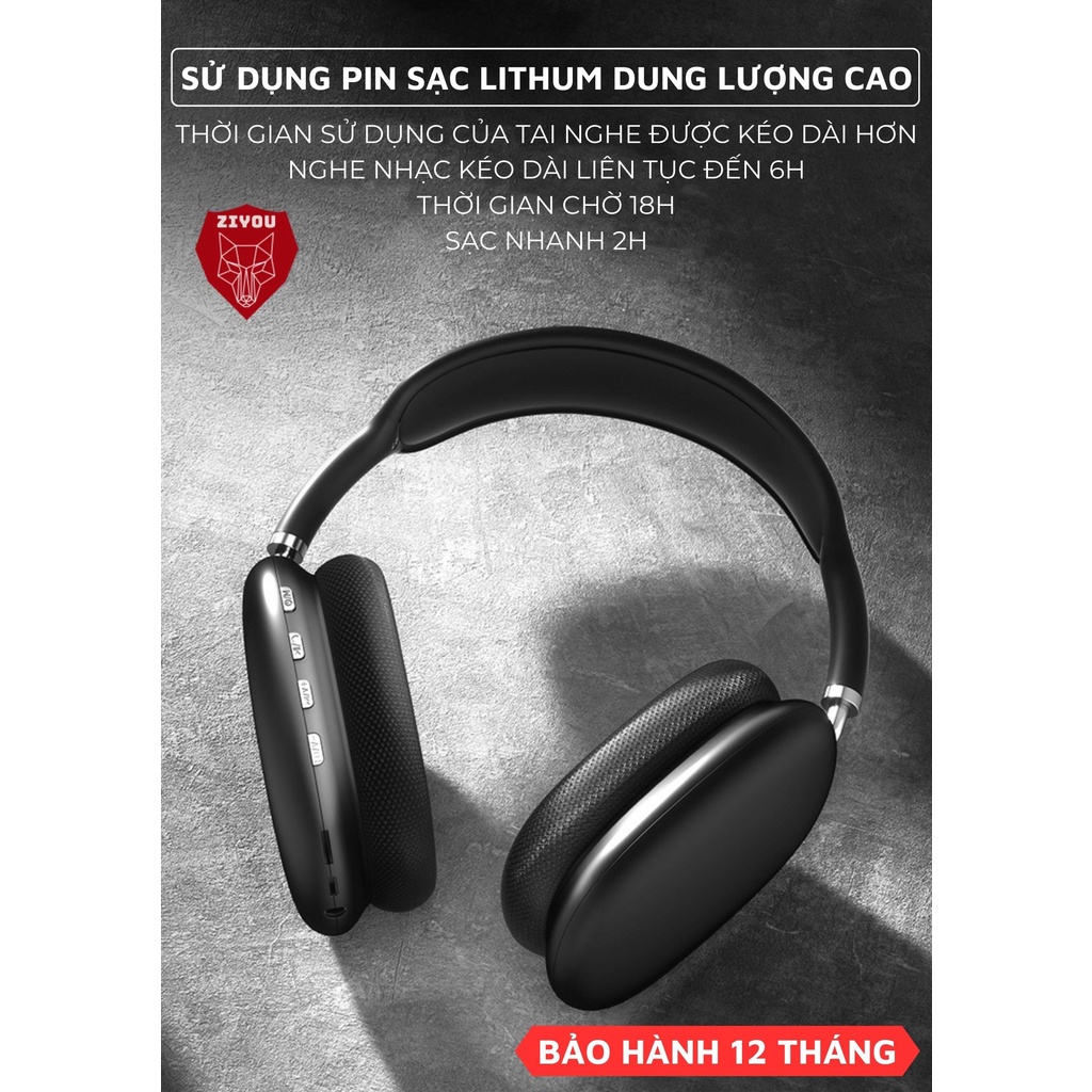 Tai Nghe Headphone Bluetooth Chụp Tai Ziyou P9BT 2023 Có Micro, Siêu Bass