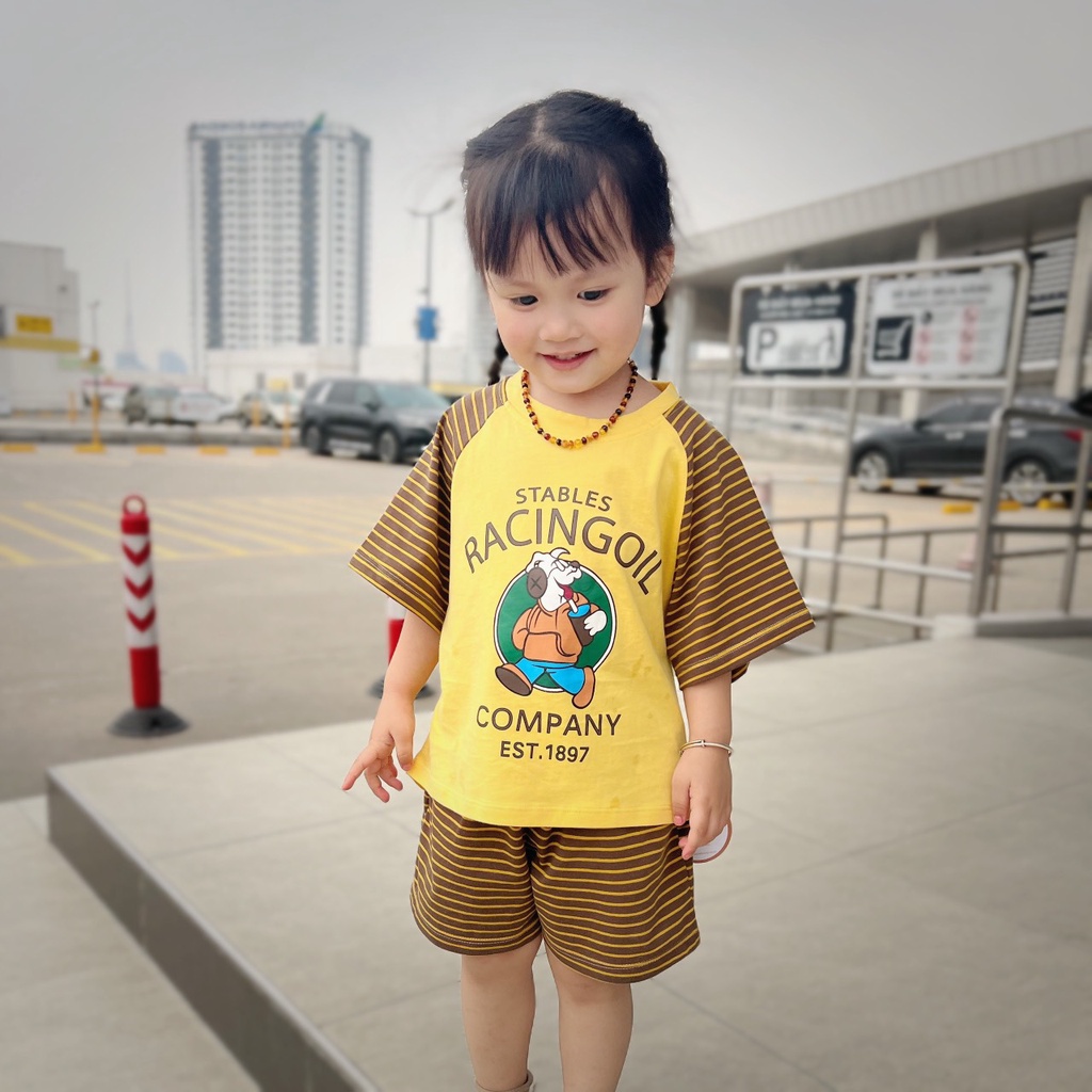 Bộ RaCilGol phối kẻ siêu xinh cotton mềm mịn thấm hút 4 màu . 9-23kg BTBG-PITUPI-BEBOONG-MS 23.025