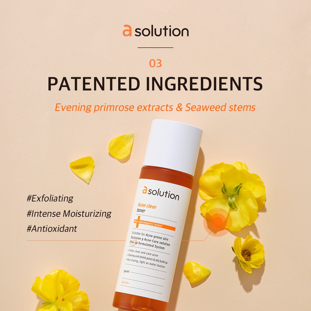 Nước Cân Bằng Hỗ Trợ Giảm Mụn A Solution Acne Clear Toner 150ml/5oz For Acne-Prone Skin K-beauty 150ml