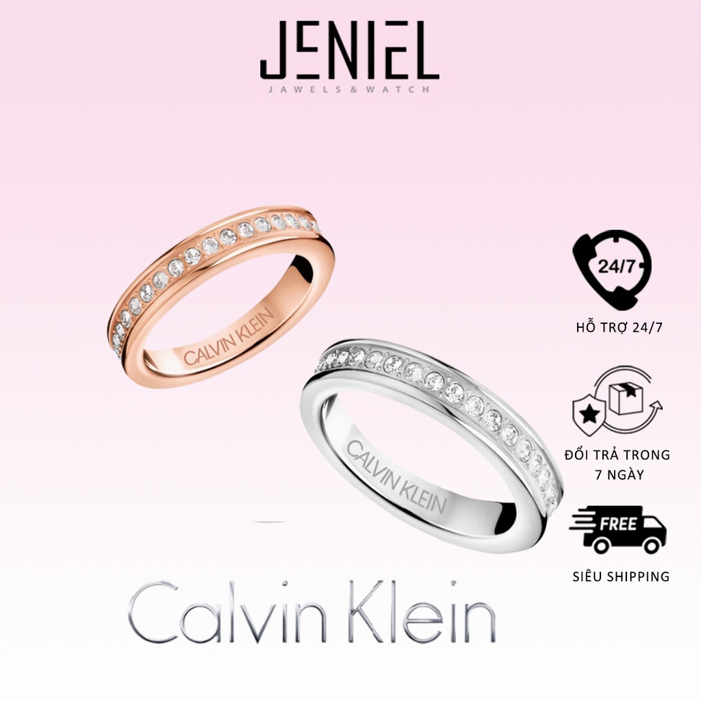 Nhẫn cặp đôi Calvin Klein Hook Rose Gold Ring - Nhẫn CK Authentic, thẻ tag, bill check Code