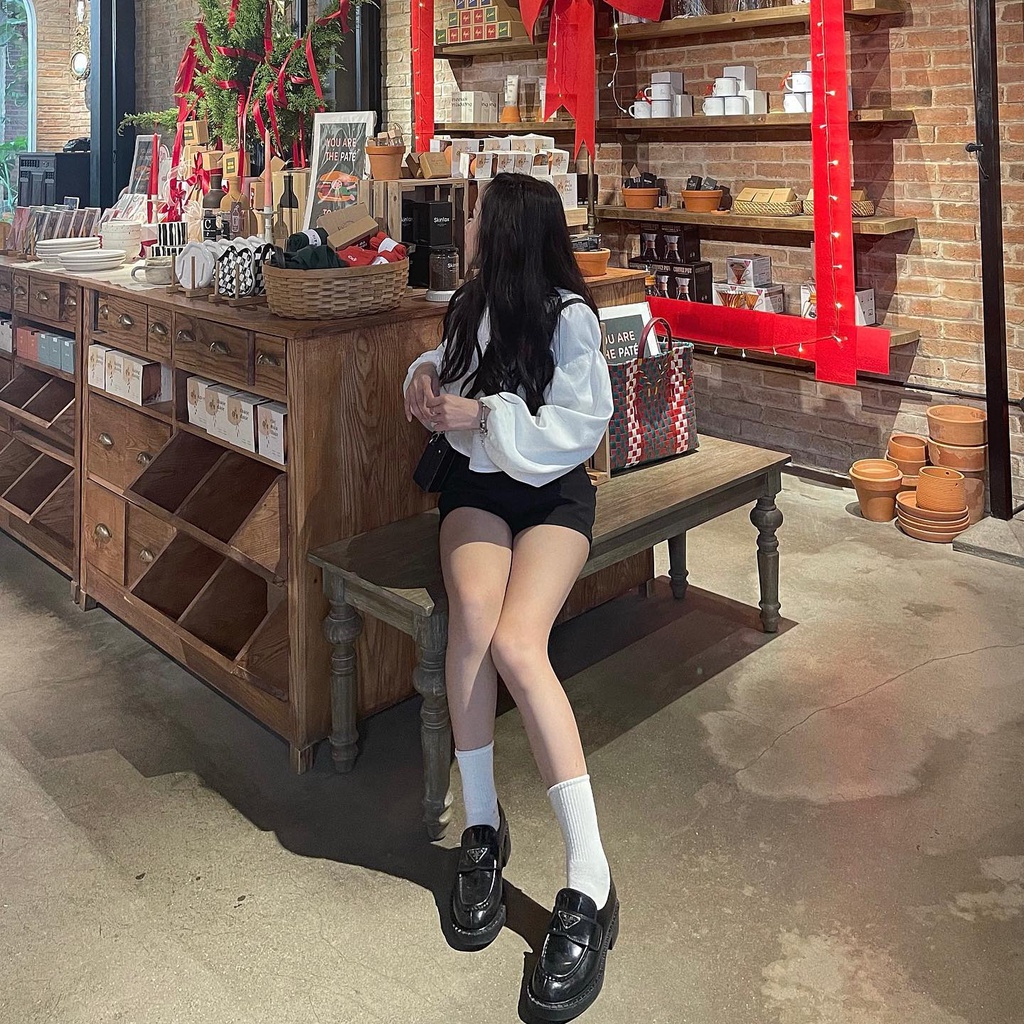 Giày prd, giày đốc ,  moca da bóng mũi tròn, giày nữ