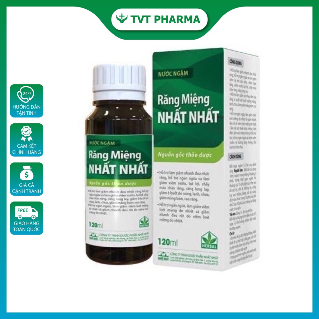 Răng Miệng Nhất Nhất - Giảm Đau Nhức Răng, Ngừa Viêm Lợi (Chai 120 ml)