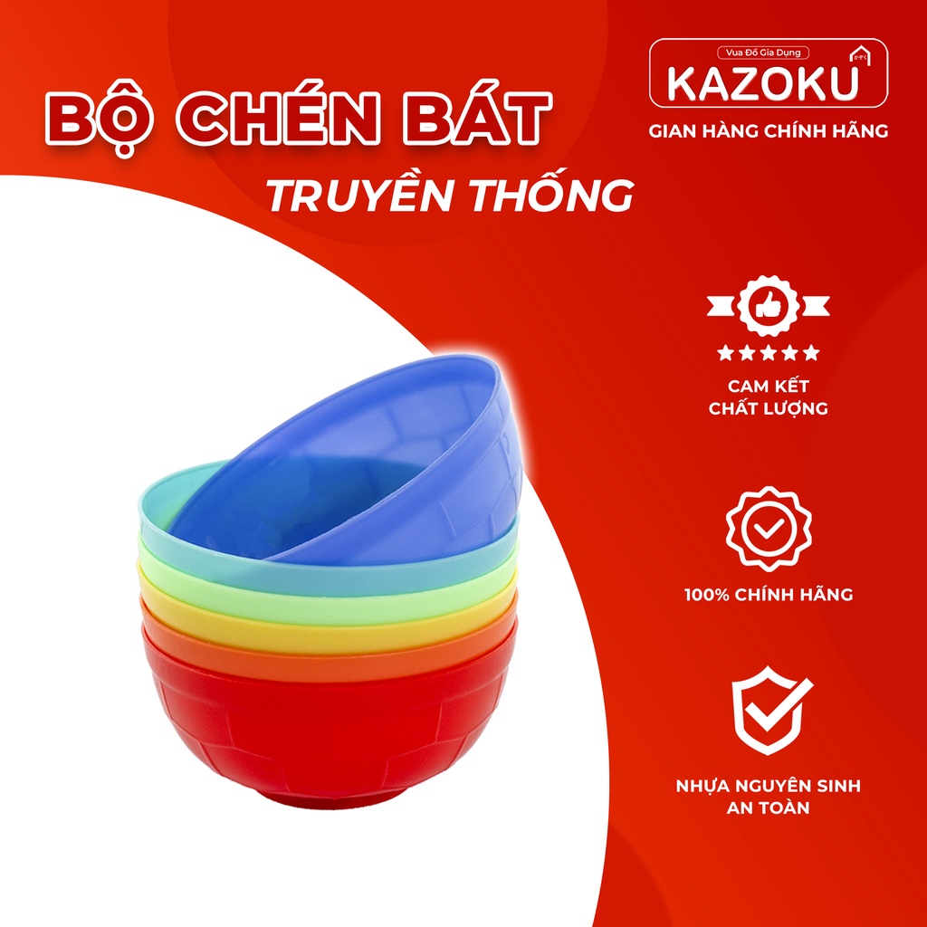 Bộ Chén Bát Nhựa Đựng Thức Ăn - Bộ Dụng Cụ Nhựa Ăn Dặm Siêu Rẻ - Gia dụng Kazoku - [CT]