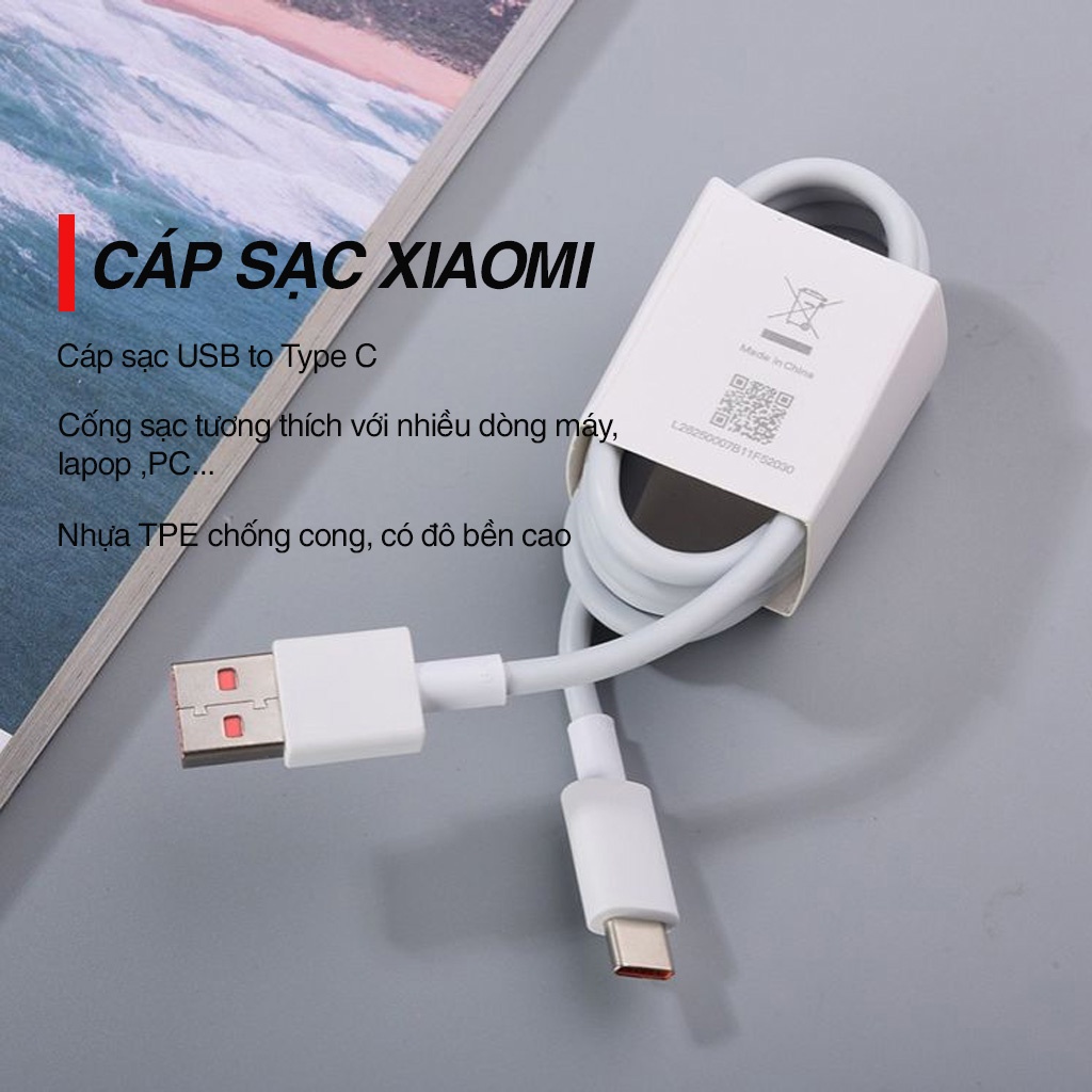 Sạc nhanh Xiaomi 33w kèm dây sạc nhanh 3A 6A BACARAT - Hàng chính hãng
