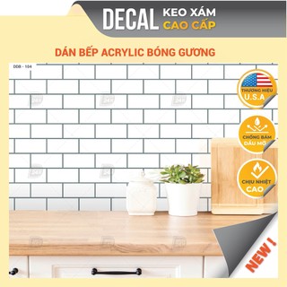 Giấy dán bếp Acrylic dày dặn chống chịu nhiệt tốt,dễ lau chùi,Decal dán bếp Keo XÁM cao cấp, kích thước 120x60cm DDB-104