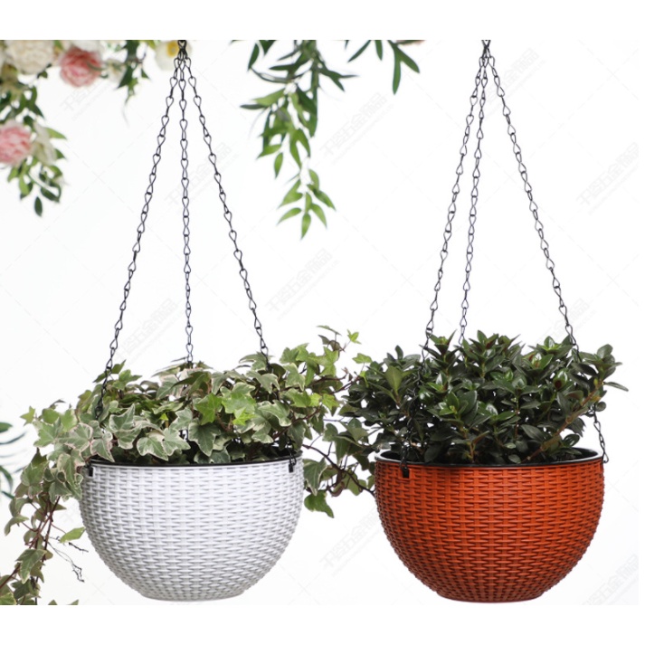 Dây xích treo chậu hoa 3 điểm bằng sắt tiện dụng cho sân vườn