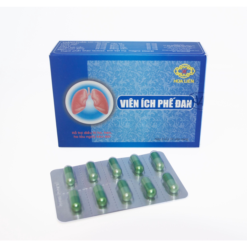 Viên Ích Phế Đan Hỗ Trợ Bổ Phổi Giảm Đờm Hộp 30 Viên