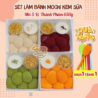 Set nguyên liệu làm bánh Mochi chấm kem sữa 5 vị "Hot Trend 2023" [40 chiếc - 650g]