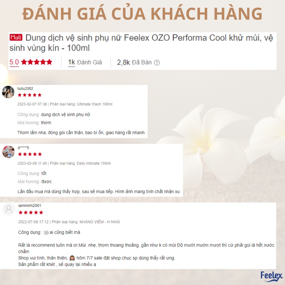 Dung dịch vệ sinh phụ nữ Feelex Lubricant OZO Performa Cool, 100ml