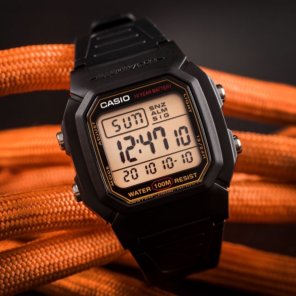 Đồng hồ Casio nam điện tử W-800HG-9AVDF dây cao su chính hãng