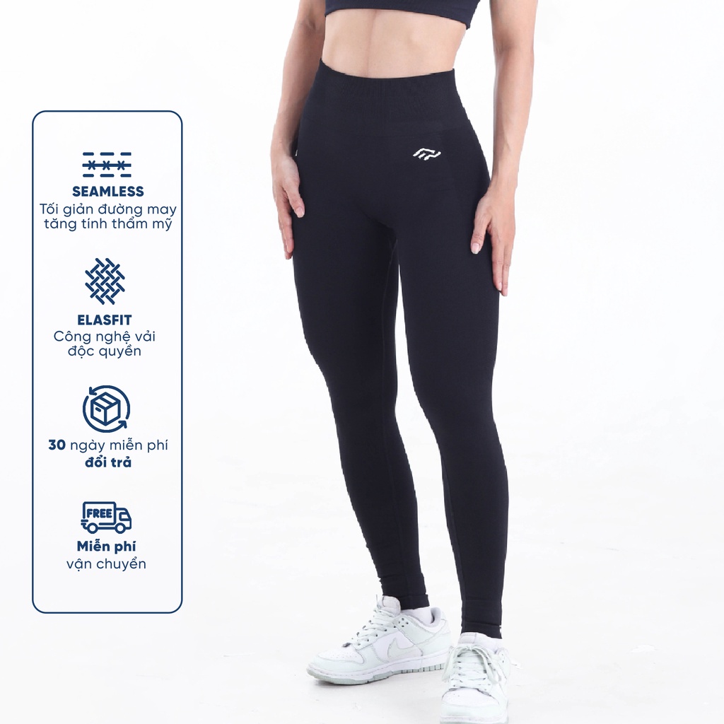 Quần tập Gym legging nữ chun mông tôn dáng FitYouAll Sky Collection ( Đen)