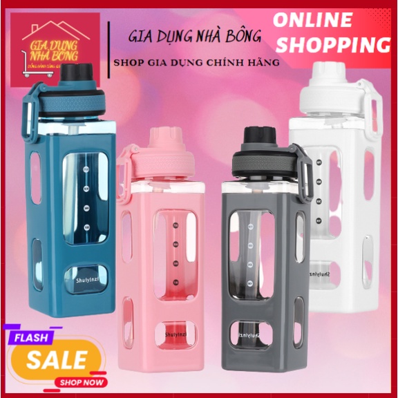 HOT TREND_BÌNH NƯỚC THỂ THAO BẰNG NHỰA PHONG CÁCH HÀN QUỐC CÓ ỐNG HÚT_ KIỂU DÁNG NĂNG ĐỘNG