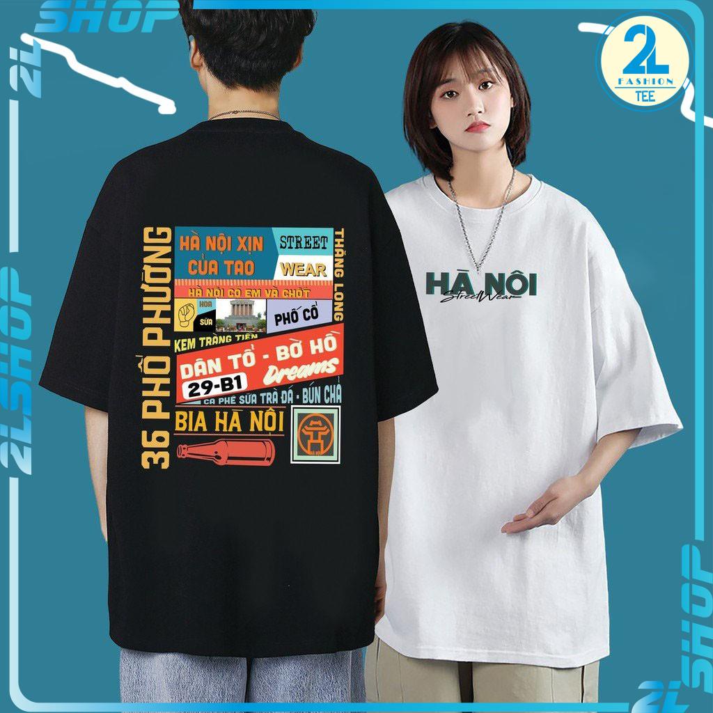 Áo Thun Tay Lỡ Hà Nội Xịn Áo Phông Cotton cao cấp Nam Nữ Unisex - Áo phông hà nội 36 phố phường Oversize Form Rộng