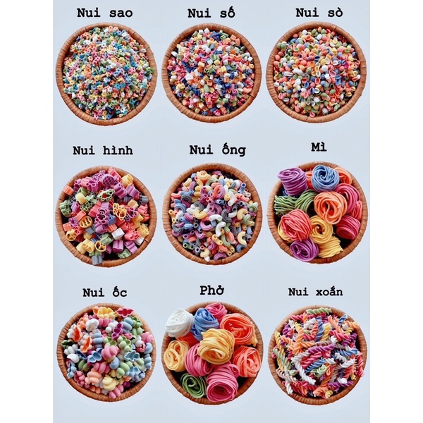 Mì - Nui - Phở rau củ handmade nhà làm/ Không phẩm màu/ Không chất bảo quản/ Túi 100g