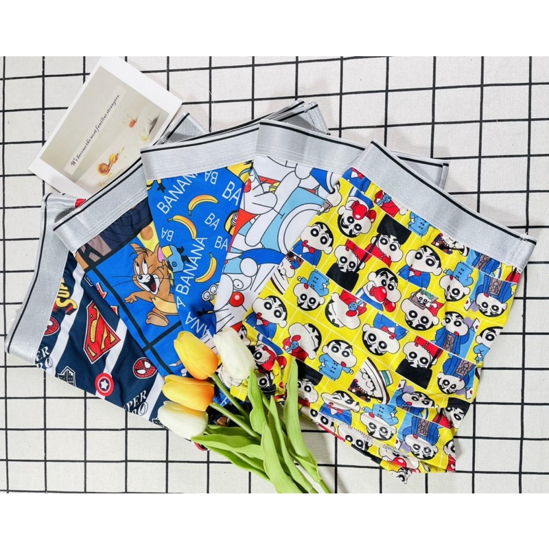 Quần chíp đùi nam,sịp nam hoạt hình dễ thương,chất vải mềm mịn,ko nhăn,ko xù,ko bay màu, thoáng khí,dễ vận động