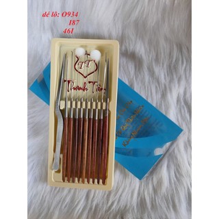 Bộ ráy tai Thanh Tâm hộp giấy chữ nổi, vĩ nhựa, cán gỗ cao cấp