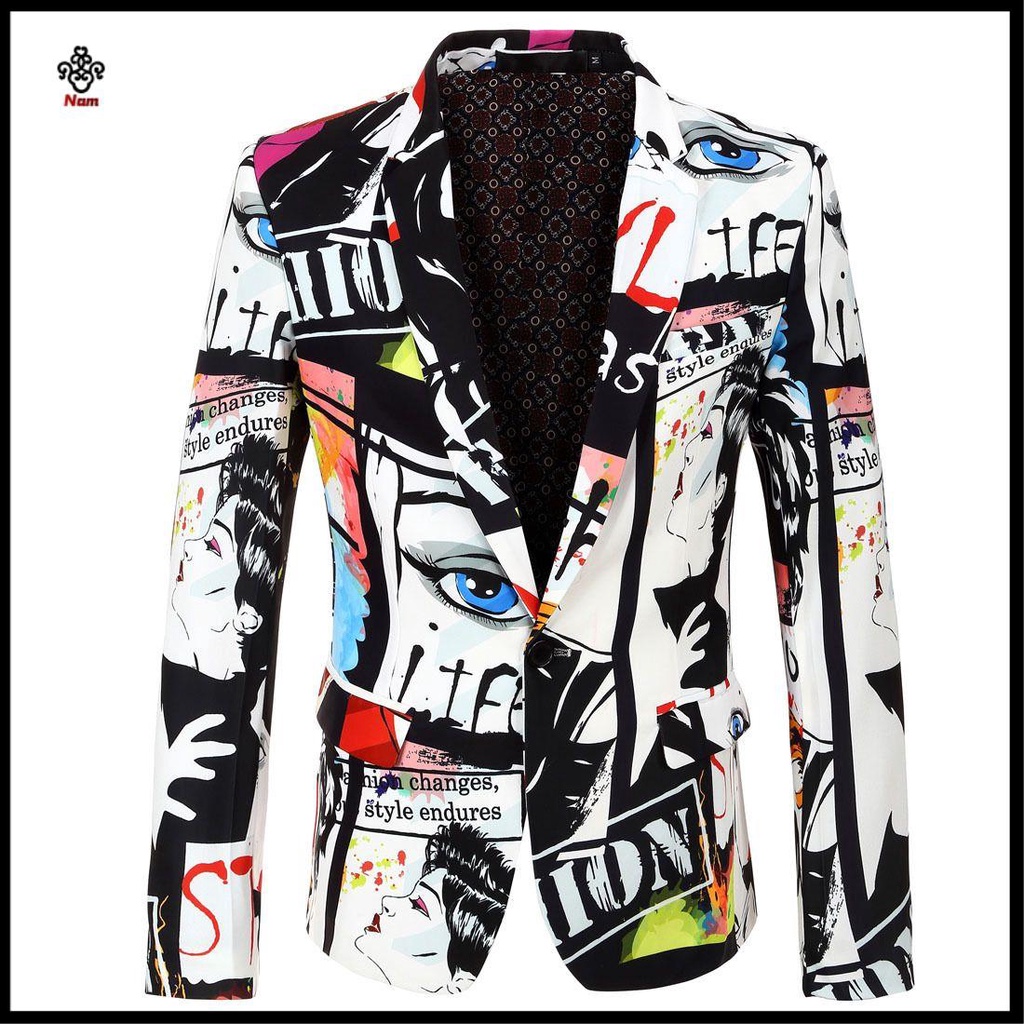 Chất lượng cao Áo Khoác nam cao Cấp Ch t L Ng Áo blazer nam H N Qu C 2 Hiy#Áo Khoác Dáng Ôm Màu Đồng Họa Tiết Hoa Phong Cách Dân Tộc Thời Trang Thu Đông Hàng Mới Amazon 39%