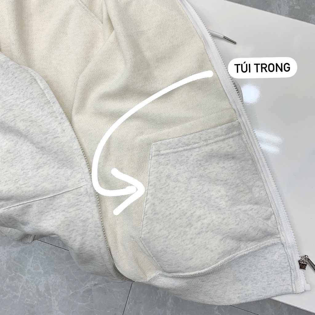 S030 Áo Hoodie Zip Nỉ Chân Cua Mon 2023 ( Logo Cao Su)