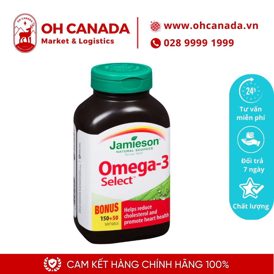 Jamieson Omega-3 Select, 1000mg, 200 viên