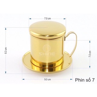 Phin pha cà phê inox 430 vàng anode chất lượng cao, sang trọng,bền, phin inox pha cafe cao cấp