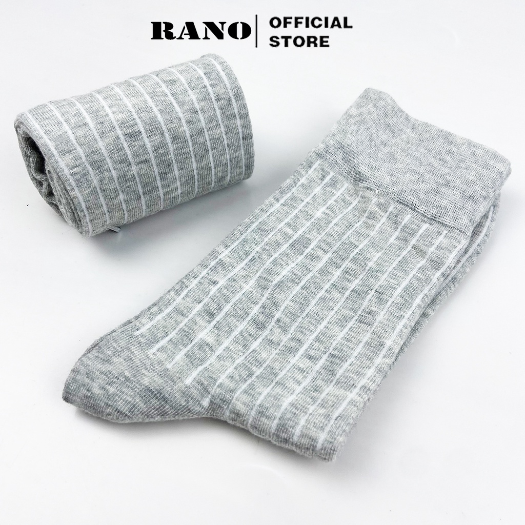 Set 5 đôi tất vớ nam nữ gân trơn cao cổ dễ thương hàn quốc RANO cotton cao cấp nhiều màu trắng xám nâu xanh đen GAN_TRON