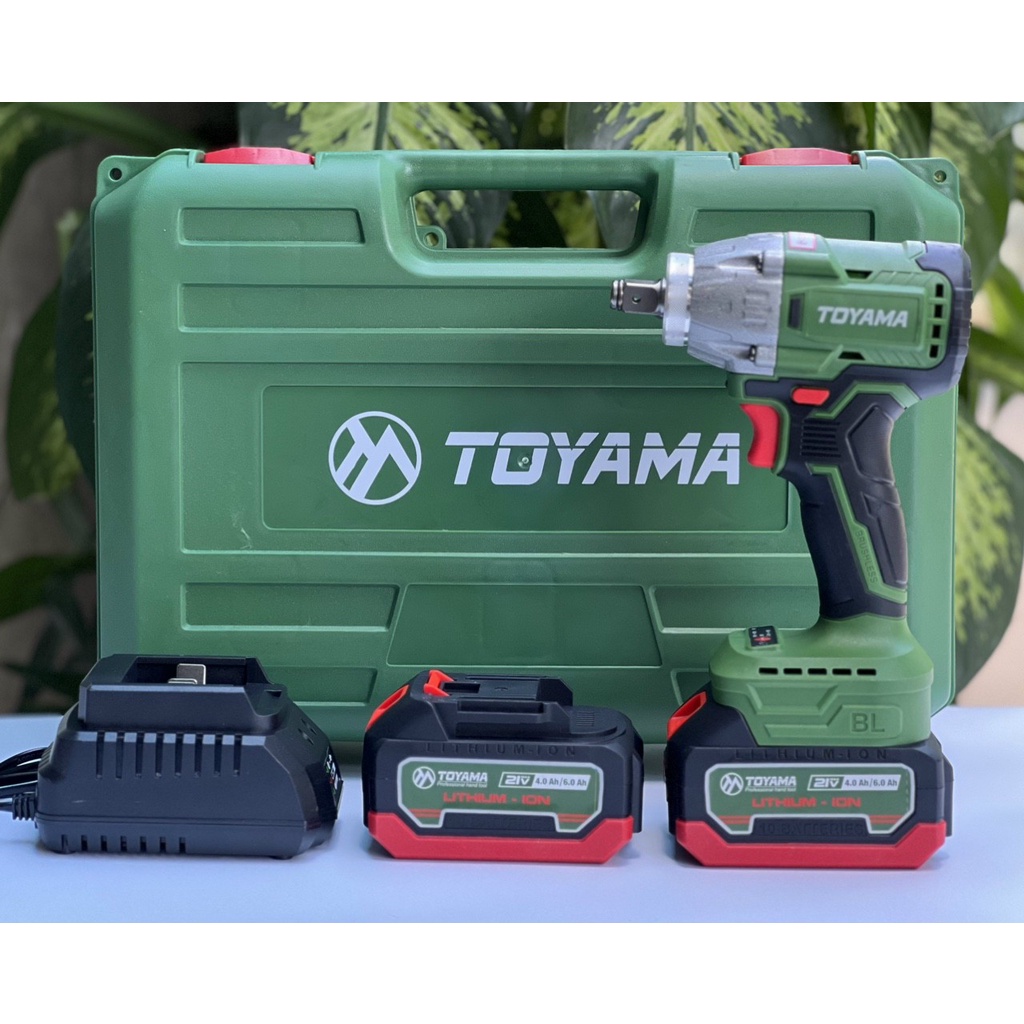 Máy bulong 1/2" 330Nm sử dụng pin 21V TOYAMA - T-330 quáy khách chọn "Thân máy" (tặng hộp nhựa) hoặc "Nguyên bộ"
