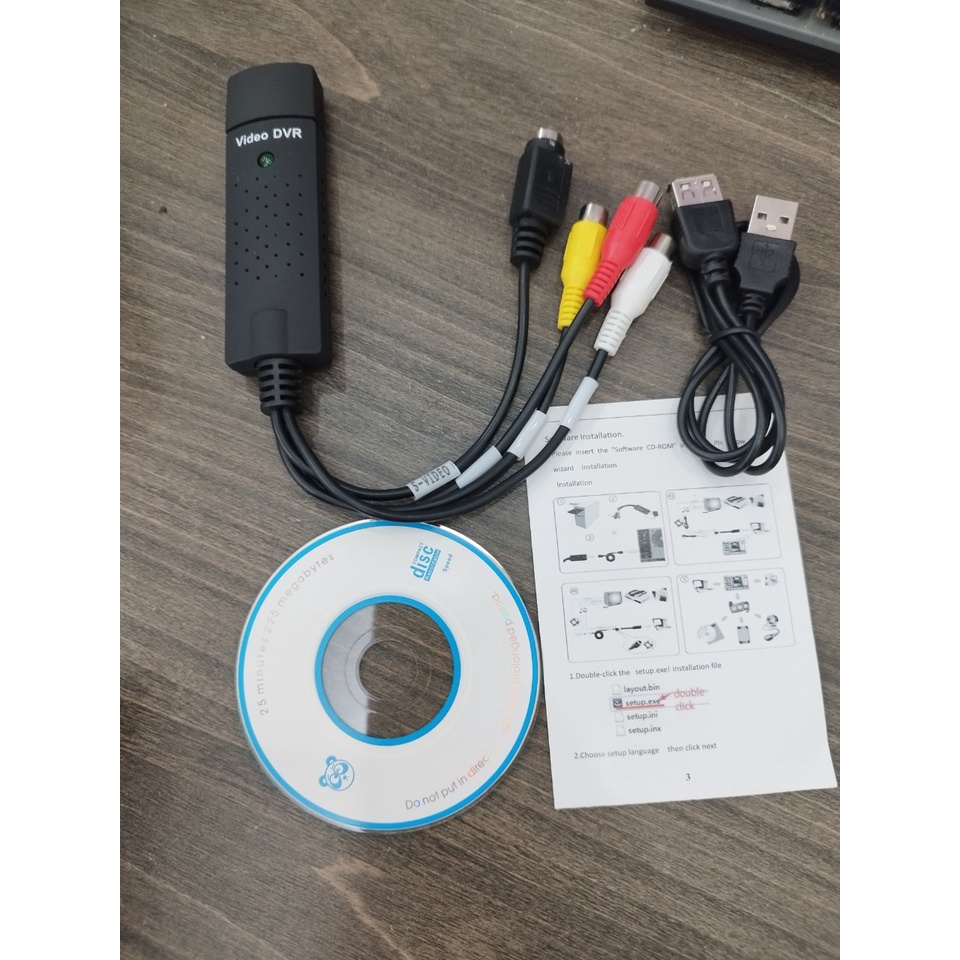 Dây cáp Easier Cap USB 2.0 capture Ghi chương trình TV-VCD-DVD-Camera