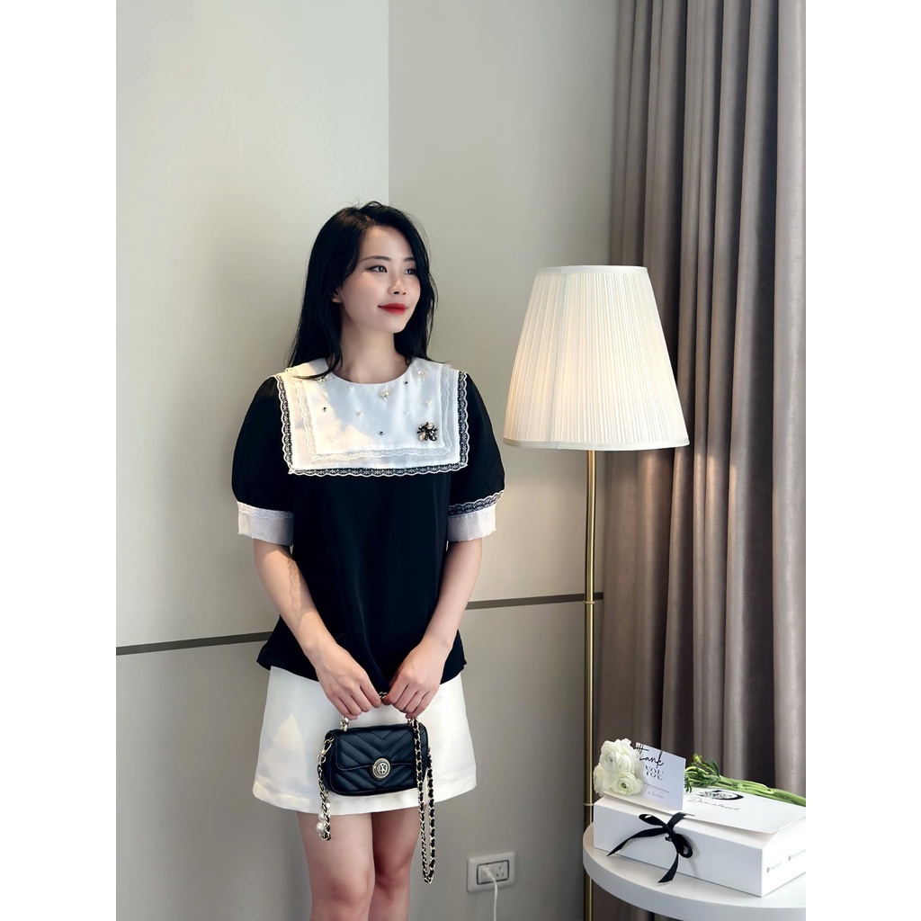 Áo thiết kế BEE SHIRT trượt hàn phối ren