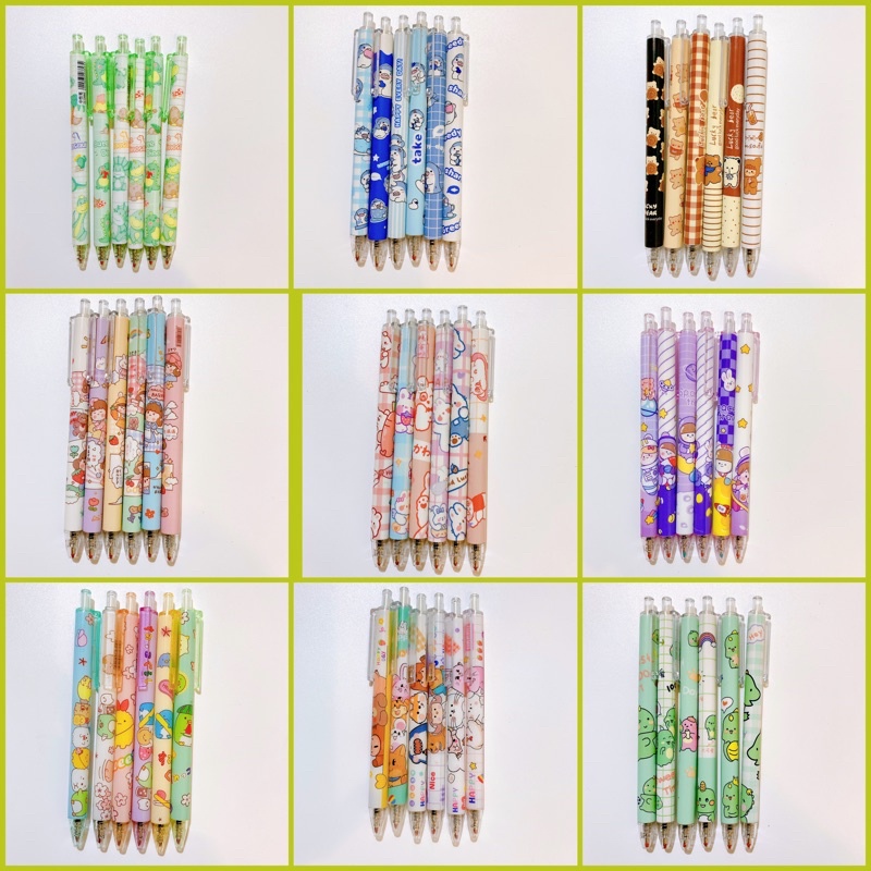 Bút gel mực đen ngòi 0,5mm hoạ tiết hoạt hình dễ thương, Tiệm Ốc Sột